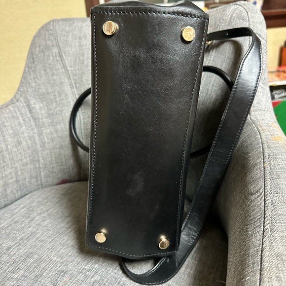 Michael Kors Black Leather Satchel Shoulder Bag Crossbody Purse Benning New - Picture 7 of 9